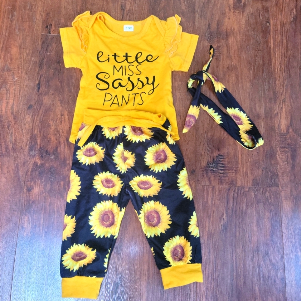 NWOT "Little Miss Sassy Pants" baby girl's outfit. 6-12 months